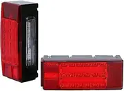 2PCS 12V Rectangular Submersible LED Trailer Light Super Bright Brake Stop Turn Tail License Lights For Camper Truck RV Boat