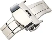[LIFKOME] 16mm Watchband Buckle Non-automatic Elastic Belt Stainless Steel Buckle Double Press Clasp for Watch Accessories