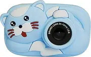 1080P Camera Cartoon Digital Camera 2.4-inch IPS Screen P Taking Video Recording 2600W P el ren Toys Camera with Silicone Protective Case Blue One Size