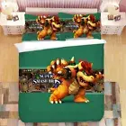 Cozy Bowser Mario Single/Double/Queen/King Bed Quilt Duvet Doona Cover Set H522