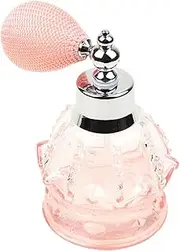 100ml Vintage Perfume Bottle Refillable with Short Atomizer Spray Bulb Pink