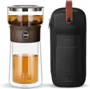 Stylish Walnut Grain Tea Maker – Borosilicate Glass Brew System for Quality Tea