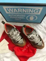 Authentic Gucci Flashtrek Metallic chunky shoes Size 37/ 6.5 US NEW RARE BOX