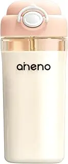 Aneno Children's Water Cup Drinking Cup Special PPSU High Temperature Resistant Kettle Primary School Student Summer Straw Cup 380ML (Red)