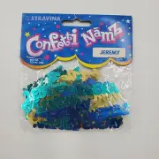 Name Confetti Jeremy Personalized 1 Pack Blue & Gold Stravina