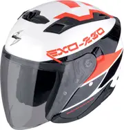 Scorpion EXO-230 Band, open face helmet , color: White/Black/Red , size: S