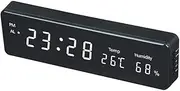 Quality Assurance Electronic LED Digital Thermometer Hygrometer Temperature Humidity Display Wall Clock (Color : White)