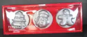 Crate and Barrel Set of 3 Cakelette Pans Tree Snowman Gingerbread Boy 4.75" Each