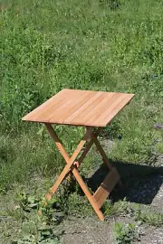 Natural wood folding patio table for garden or backyard, Portable table, Picnic