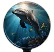 Dolphin Retractable Badge Reel, Aquatic Ocean Mammal ID Badge Clip Holder - 6422