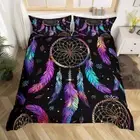 Catcher Feather Bedding Set, Bohemian Chic Mandala Comforter Cover Queen Size,