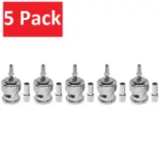 5 Pack BNC Male Crimp/Solder Type RF Connector for RG316/RG174/LMR100 Coax wire