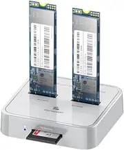 ISHEEP M.2 NVMe / M.2 SATA / SD to USB-C Multi Functional M.2 SSD Docking Station, for M.2 SATA & NVMe & SD Card Interface Reader Adapter, SSD Size for 2280 2260 2242 2230 (H016SD)