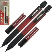 XCL9 Mechanical Pencil, 0.9mm Rectangular 4B Lead, Pack of 2, Propelling Pencil, Calligraphy Sketching Drawing Marking Use, iZOFAX Black Ball Pen