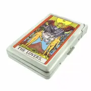 Tarot Card The Lover D111 100's Size Cigarette Case with built in lighter Wallet