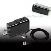 2A TRAVEL ADAPTER+6FT 30PIN USB CABLE WALL CHARGER BLACK GALAXY TAB 7.0 NOTE