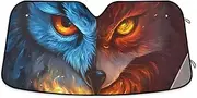 Owl Big Eyes Car Windshield Sun Shade Foldable Reflective Sun Visor Sun Heat Protection