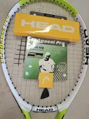 NEW Head Ti Agassi Pro Tennis Racquet Grip 4 1/2 Neon green Black Grip