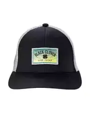 NEW Black Clover Blurred Lines HD Patch Black / White Mesh Snapback Golf Hat