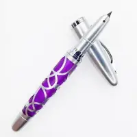 在飛比找樂天市場購物網優惠-強強滾p-空雕 薰衣草紫 鋼筆 包覆德國筆尖 吸墨器 卡式墨