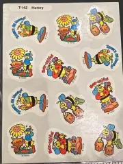 Vintage TREND Scratch & Sniff Stinky Sticker Sheet Die Cut HONEY BEE Scent HTF