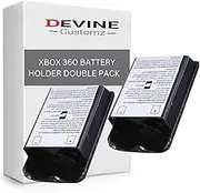 Devine Customz 2 Pack Black Xbox 360 Controller Battery Pack Rear Battery Cover Holder For Microsoft Wireless