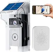 CREMANT Solar Charger for Ring doorbell, Active Doorbell, Visitor Capture, 3-Level Volume, Voice Change intercom, Infrared Night Vision, Selectable Music, 24h Working Security Camera Vedio doorbell