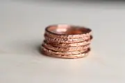 Copper Ring Stackable Hammered Rings band Size 6.5 Wedding Ring Unisex thin 2mm