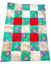 New Handmade McDonald’s Crib Size Colorful Patchwork Quilt 45” X 32” Warm!