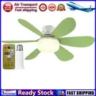 LF# Ceiling Fan LED Lamp E27 Socket Fan Light Remote 42cm (Green Crystal Shell)