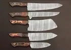 Japanese Kitchen Chef Knife Set German Steel Damascus Style Cleaver Knives