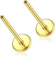 [Xpircn] 20/18/16 Gauge Threadless Labret Bar G23 Titanium - STEM ONLY - Silver