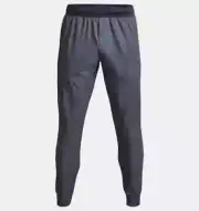 L UA Unstoppable Joggers Under Armour Training Pants Blue print Storm NWT $100