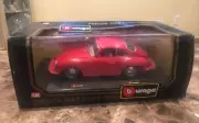 Bburago 1961 Porsche 356B Coupe Red 1/24 Scale Diecast w/ Original Box