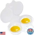 White Egg Poacher, Microwave Egg Boiler Poacher, 2 Cavity Nonstick Poached Eg