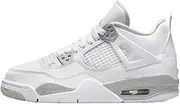 [Nike] Big Kid's Jordan 4 Retro White Oreo Wht/Fire Red-Tech Grey-Black (DJ4699 100) - 6.5