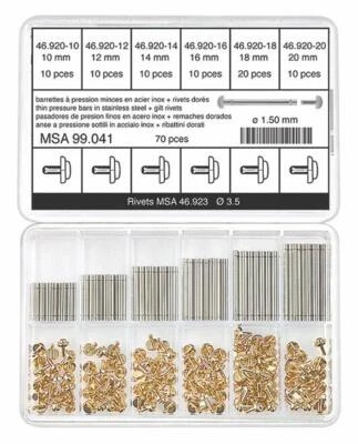 Swiss Made Horotec MSA99.041 Assortment of Stainless Steel Press-in Bars Ø1.50mm