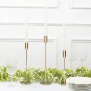 3 Gold Metal Candlesticks Stands Taper CANDLE HOLDERS Round Base Party Events