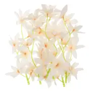 12Pcs 7" Artificial Orchid Flower Floating Candles Simulation Flower Champagne