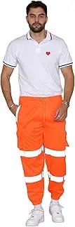 [Generation-Gap] Mens Hi Viz Workwear Jogging Bottoms Safety Waterproof Windproof Fleece Lining Trousers Size S-3XL