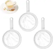 3PCS Fine Mesh Strainer with Handle,Fine Mesh Sieve,Brine Shrimp Net,100/200/400 Nylon Mesh Strainer,Strainers for Kitchen Greek Yogurt Juicing Milk,Fine Strainer for Liquids,Colanderf,Unnel Kitchen