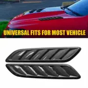 2pcs Air Intake Flow Hood Scoop Bonnet Cover Vent Universal Black Car Decorative