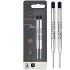Parker Quink Flow Ballpoint Refill for Ballpoint Pens Medium Black Pack 2