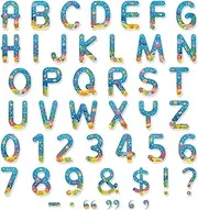 Faccito 176 Pcs Large Bulletin Board Set 4.3 Inch Alphabet Letter Combo Pack Number Punctuation Accents Cutouts for Back to School Home Classroom Chalkboard Decor(Ocean)