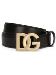 [Dolce & Gabbana] Dolce & Gabbana-Cintura In Pelle Di Vitello Con Logo Dg-Donna 75