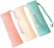 DECOMELODY Bar Soap Scrubber Pouch 3 Pack Mesh Soap Bags for Travel Soap Net Bags for Exfoliating Soap