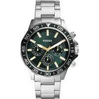 在飛比找PChome24h購物優惠-FOSSIL Bannon 型男日曆三眼手錶-墨綠/44mm