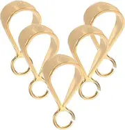 VILLFUL 5pcs Sterling Silver Jewelry Charm Holders DIY Pendant Clasps Lobster Clasps for Necklace Bracelet Making