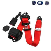 Ce Certification Retractable Auto Safety Belt Passed Locking 3 Point Car Seat Belt Driver Safety Belt Auto Parts Red