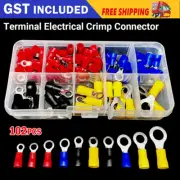 102Pcs Terminal Electrical Crimp Connector Kit Insulated Wire Terminals Lug